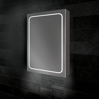 HiB Vapor 50 Aluminium LED Single Door Bathroom Cabinet 700mm H x 500mm W x 122mm D