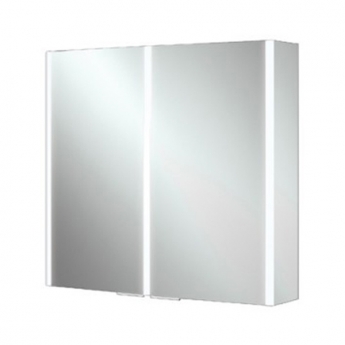 HiB Xenon 80 Aluminium Double Door Bathroom Cabinet with Vertical LED 700mm H x 820mm W x 130mm D