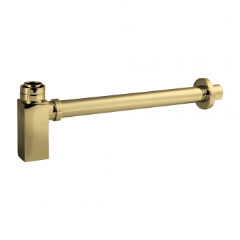 Hudson Reed Square Bottle Trap with Extension Tube 300mm - Brushed Brass
