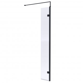 Hudson Reed Black Wet Room Swing Panel 1950mm High x 300mm Wide - 8mm Glass | Product Image