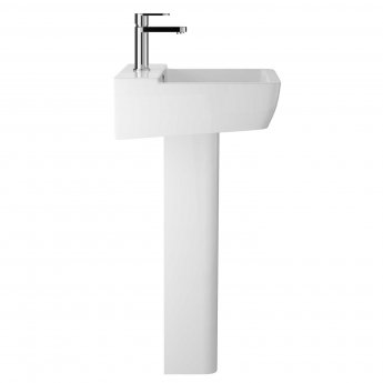 Hudson Reed Arlo Basin with Full Pedestal 550mm Wide - 1 Tap Hole | Product Image