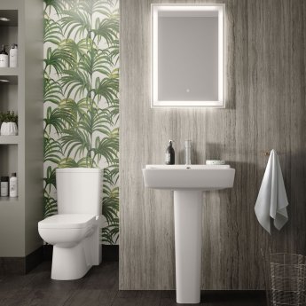 Hudson Reed Arlo Basin with Full Pedestal 550mm Wide - 1 Tap Hole | Product Image