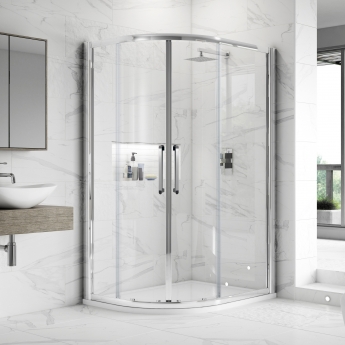 Hudson Reed Apex Offset Quadrant Shower Enclosure (Rounded Handle) - 8mm Glass