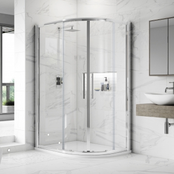 Hudson Reed Apex Offset Quadrant Shower Enclosure with Tray - 8mm Glass