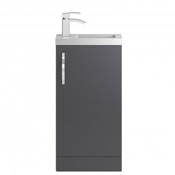 Hudson Reed Apollo Compact Floor Standing Vanity Unit and Basin 405mm Wide Gloss Grey 1 Tap Hole