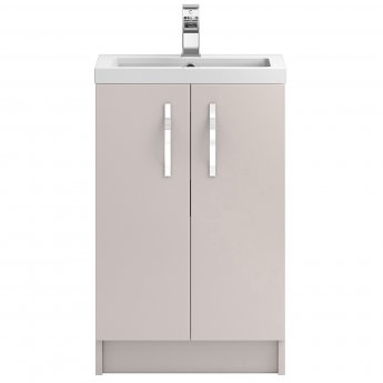 Hudson Reed Apollo Floor Standing Vanity Unit and Basin 505mm Wide Gloss Cashmere 1 Tap Hole