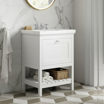 Hudson Reed Bexley 600mm Floor Standing Vanity Unit with Fireclay Basin