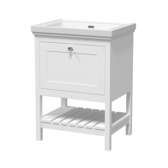 Hudson Reed Bexley Floor Standing Vanity Unit with 0TH Basin 600mm Wide - Pure White