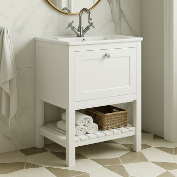 Hudson Reed Bexley 600mm Floor Standing Vanity Unit with Stone Basin