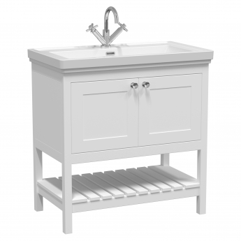 Hudson Reed Bexley Floor Standing Vanity Unit with 1TH Basin 800mm Wide - Pure White