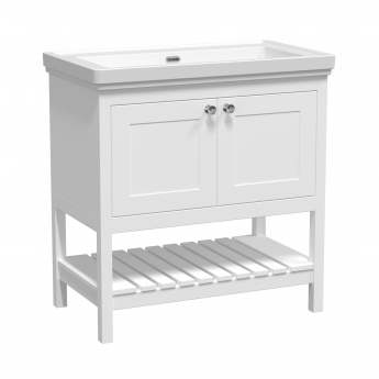Hudson Reed Bexley Floor Standing Vanity Unit with 0TH Basin 800mm Wide - Pure White