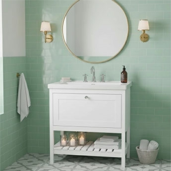 Hudson Reed Bexley 800mm Floor Standing Vanity Unit with Fireclay Basin