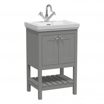 Hudson Reed Bexley Floor Standing Vanity Unit with 1TH Basin 500mm Wide - Cool Grey