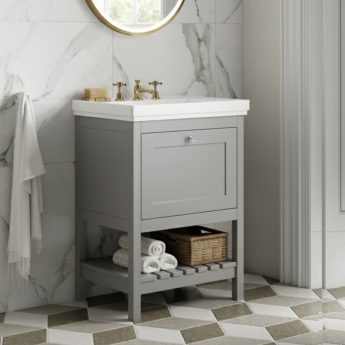 Hudson Reed Bexley 600mm Floor Standing Vanity Unit with Fireclay Basin