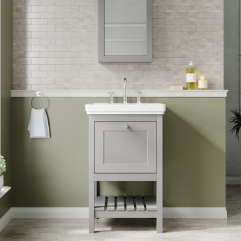 Hudson Reed Bexley Floor Standing Vanity Unit with 3TH Basin 500mm Wide - Cool Grey | Product Image