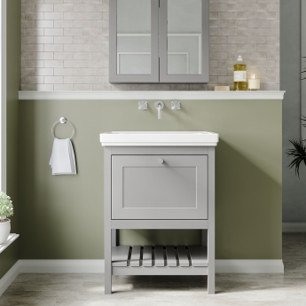 Hudson Reed Bexley 600mm Floor Standing Vanity Unit with Fireclay Basin | Product Image