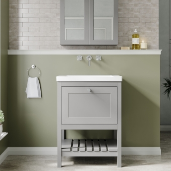Hudson Reed Bexley Floor Standing Vanity Unit with 0TH Contemporary Basin 600mm Wide - Cool Grey | Product Image