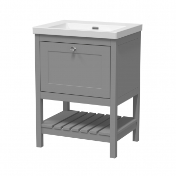 Hudson Reed Bexley Floor Standing Vanity Unit with 0TH Contemporary Basin 600mm Wide - Cool Grey | Product Image