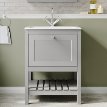 Hudson Reed Bexley 600mm Floor Standing Vanity Unit with Stone Basin