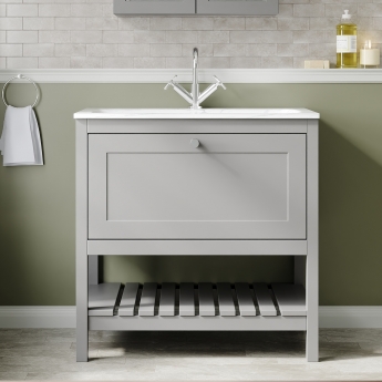 Hudson Reed Bexley 800mm Floor Standing Vanity Unit with Stone Basin