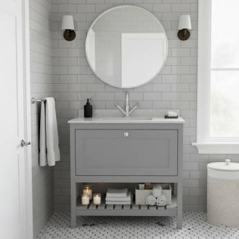 Hudson Reed Bexley 800mm Floor Standing Vanity Unit with Marble Top Basin