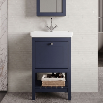 Hudson Reed Bexley 500mm Floor Standing Vanity Unit with Fireclay Basin | Product Image