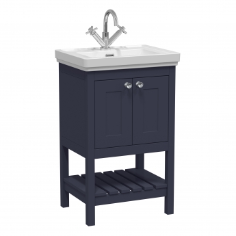Hudson Reed Bexley Floor Standing Vanity Unit with 1TH Basin 500mm Wide - Indigo Blue