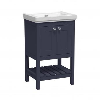 Hudson Reed Bexley Floor Standing Vanity Unit with 0TH Basin 500mm Wide - Indigo Blue