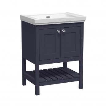 Hudson Reed Bexley Floor Standing Vanity Unit with 0TH Basin 600mm Wide - Indigo Blue