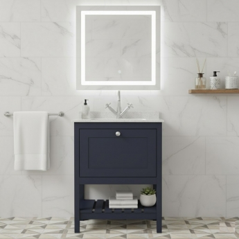 Hudson Reed Bexley 600mm Floor Standing Vanity Unit with Marble Top Basin