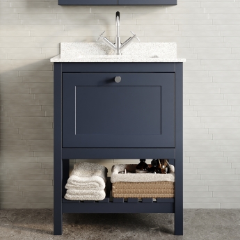 Hudson Reed Bexley 600mm Floor Standing Vanity Unit with Marble Top Basin