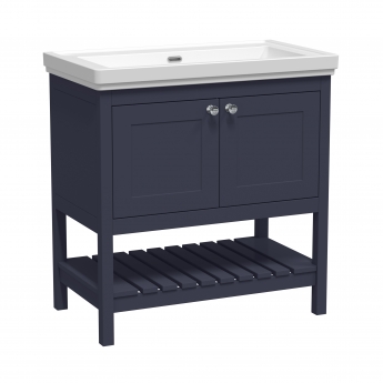 Hudson Reed Bexley Floor Standing Vanity Unit with 0TH Basin 800mm Wide - Indigo Blue
