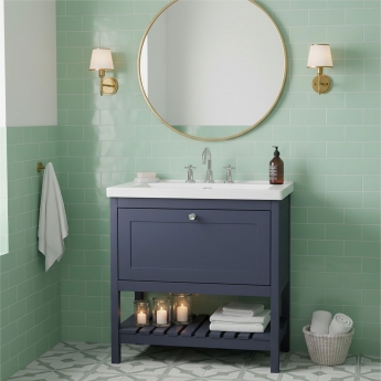 Hudson Reed Bexley 800mm Floor Standing Vanity Unit with Fireclay Basin
