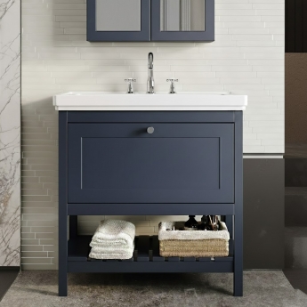 Hudson Reed Bexley 800mm Floor Standing Vanity Unit with Fireclay Basin
