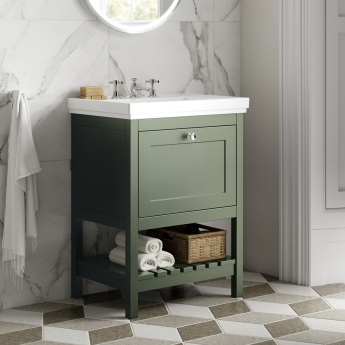 Hudson Reed Bexley 600mm Floor Standing Vanity Unit with Fireclay Basin