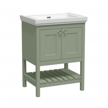 Hudson Reed Bexley Floor Standing Vanity Unit with 0TH Basin 600mm Wide - Fern Green