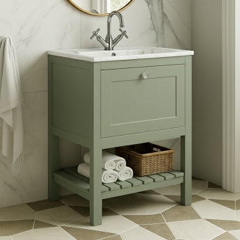 Hudson Reed Bexley 600mm Floor Standing Vanity Unit with Stone Basin