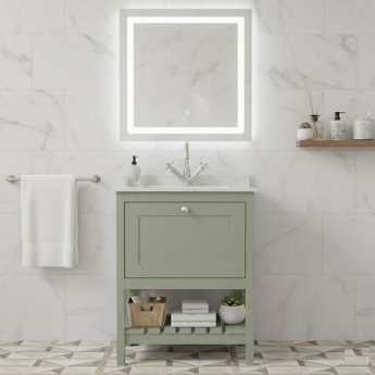 Hudson Reed Bexley 600mm Floor Standing Vanity Unit with Marble Top Basin