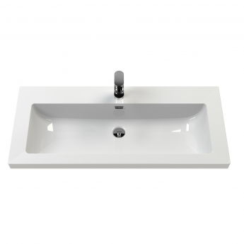 Hudson Reed Bexley Floor Standing Vanity Unit with 1TH Contemporary Basin 800mm Wide - Fern Green | Product Image