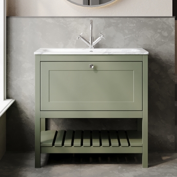 Hudson Reed Bexley 800mm Floor Standing Vanity Unit with Stone Basin