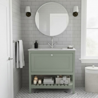 Hudson Reed Bexley 800mm Floor Standing Vanity Unit with Marble Top Basin