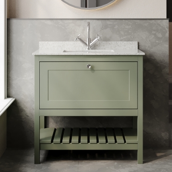 Hudson Reed Bexley 800mm Floor Standing Vanity Unit with Marble Top Basin