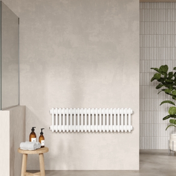 Hudson Reed Colosseum 3-Column Horizontal Radiator 300mm H x 999mm W - White