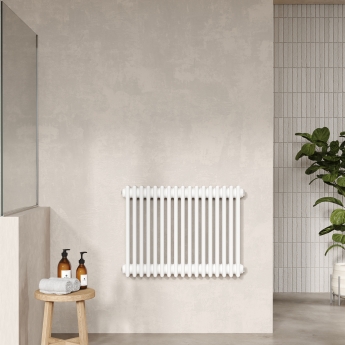 Hudson Reed Colosseum 3-Column Horizontal Radiator 600mm H x 777mm W - White