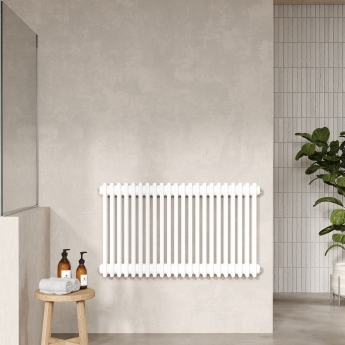 Hudson Reed Colosseum 3-Column Horizontal Radiator 600mm H x 999mm W - White