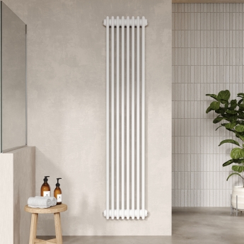 Hudson Reed Colosseum 3-Column Vertical Radiator 1800mm H x 376mm W - White