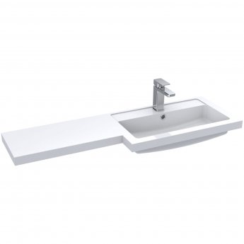 Hudson Reed Fusion RH Combination Unit with L Shape Basin - 1100mm Wide - Bleached Oak | Product Image