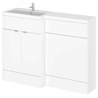 Hudson Reed Fusion LH Combination Unit with 600mm WC Unit - 1200mm Wide - Gloss White