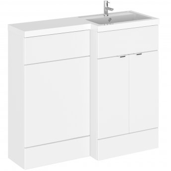 Hudson Reed Fusion RH Combination Unit with 600mm WC Unit - 1200mm Wide - Gloss White