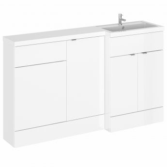 Hudson Reed Fusion RH Combination Unit with 500mm WC Unit - 1500mm Wide - Gloss White